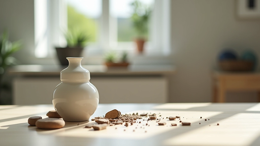 Verschiedene alltägliche Gegenstände auf Tisch die beschädigt sein könnten