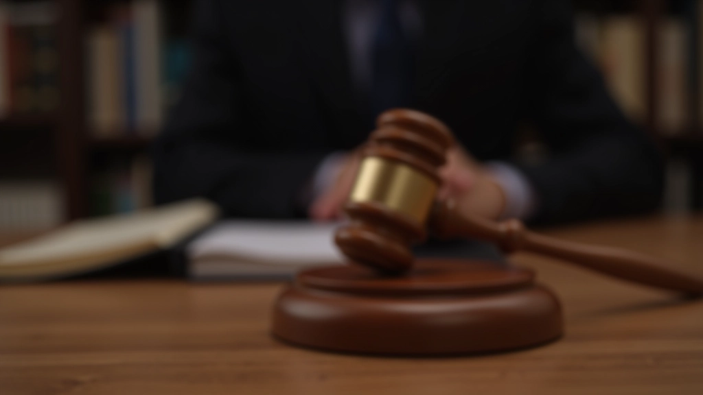 Gavel auf Schreibtisch mit Gesetzbuch symbolisiert rechtliche Entscheidung