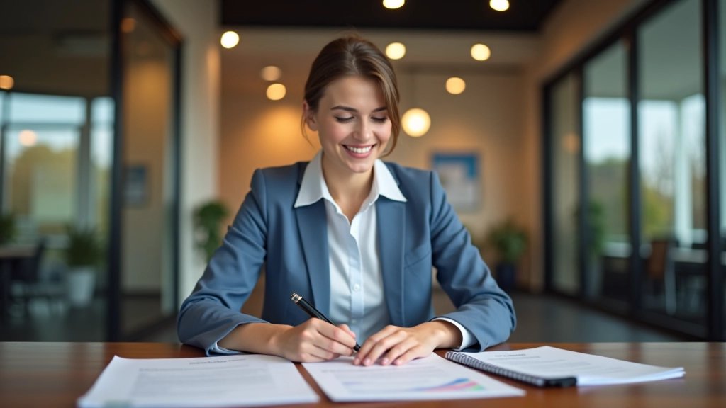 Professionelle Versicherungsberatung in modernem Büro mit Dokumenten und Beratung